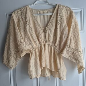 Elegant Cream Blush Boho Women's Top